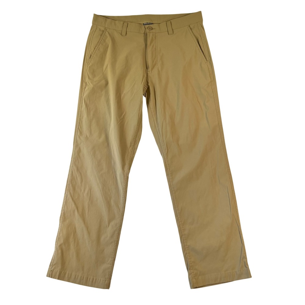 Eddie Bauer Guide Pants Mens 34x30 (Fit 34x29) Tan Hiking Light Nylon Stretch